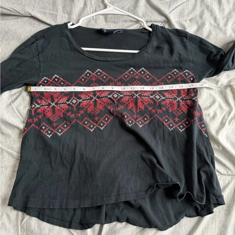 Ralph Lauren Girls Kids Top Shirt L Black Cabin Fair Isle Holiday Festive Ski